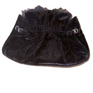 WHBM black suede magnetic clutch